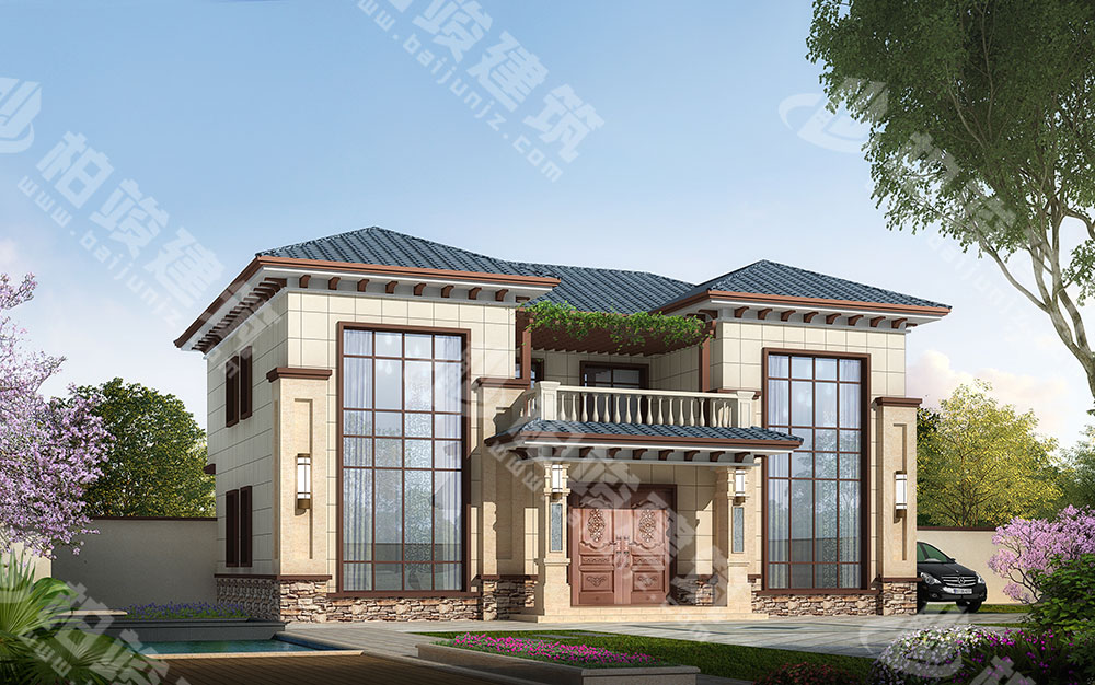 農村自建房設計圖，兩層雙拼別墅，新中式風格，空間利用率高