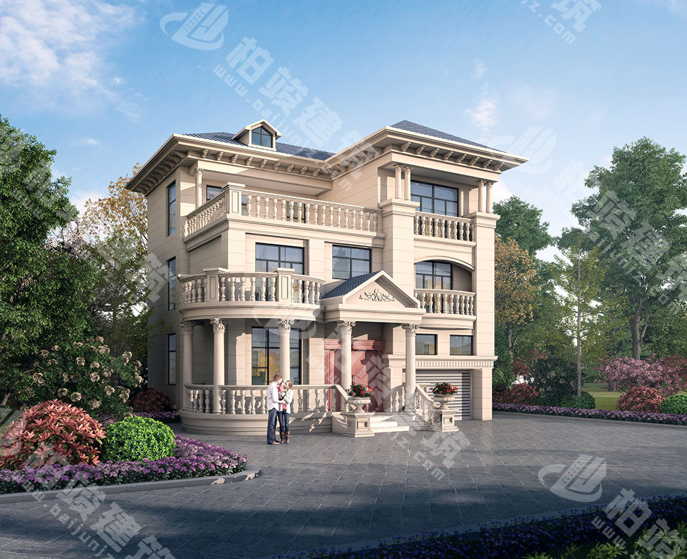 農村自建房設計圖，11.92米x11米，柔美恢弘古希臘建筑風格