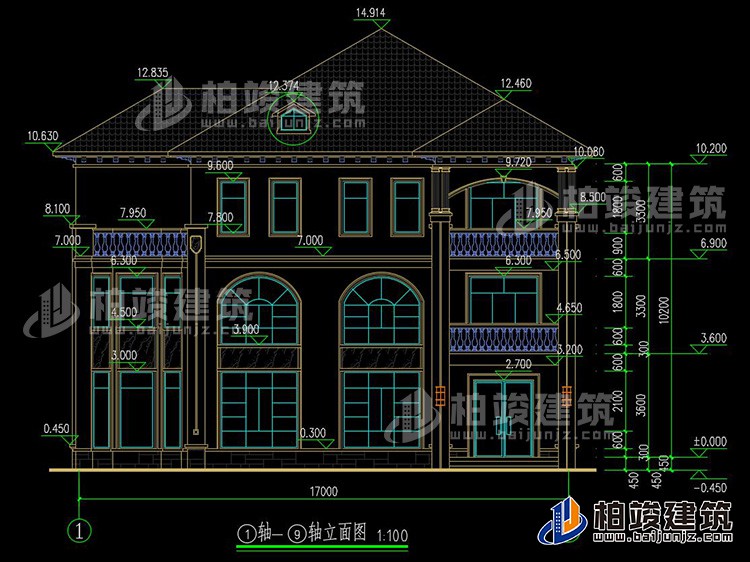 2019新農(nóng)村歐式別墅設(shè)計圖，三層自建房大氣漂亮別墅BZ368-簡歐風(fēng)格