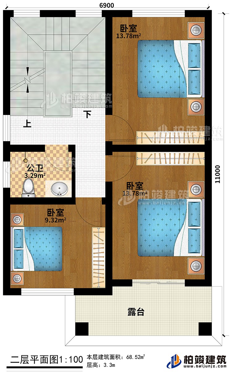 歐式三層樓房設(shè)計圖，三層新農(nóng)村樓房圖紙BZ353-簡歐風(fēng)格