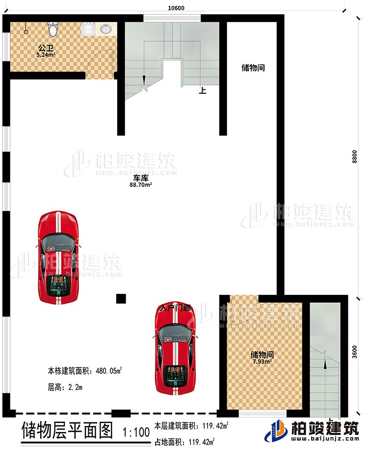 地下室：2儲物間、公衛、車庫