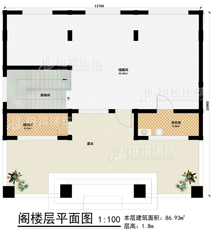 閣樓：2儲物間、樓梯間、洗衣房、露臺